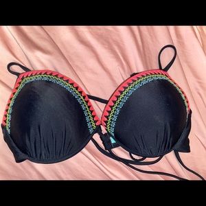Neon & Black Bikini Top Size L